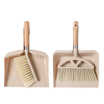 Wooden Handle Mini Brush and Dustpan Set for Desktop Cleanup Small Sweeper Set - B39