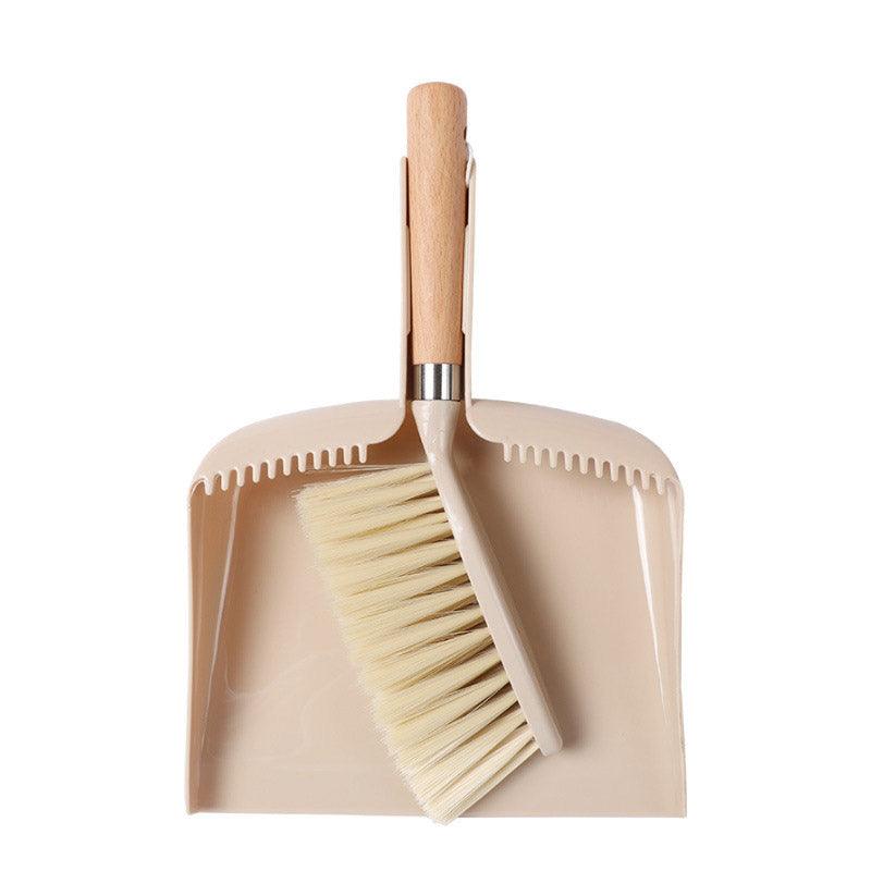 Wooden Handle Mini Brush and Dustpan Set for Desktop Cleanup Small Sweeper Set - B39