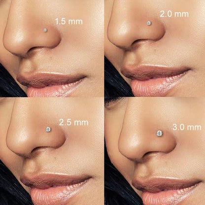 Stainless Steel Nosepiece with Gold Nose Stud Stylish Piercing Jewellery Women - L-Shaped Rod-2mm
