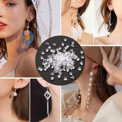 100PCS Clear Silicone Earring Backs Soft Hypoallergenic Stoppers 5mm