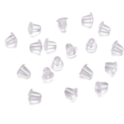 200 Rubber Earnuts Earring Nuts Findings Earring Backs Clear Plastic Dewsupplies