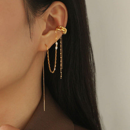 One Piece Earrings Pearl Ear Wire Wrap Design Ear Bone Cuff Clip For Women