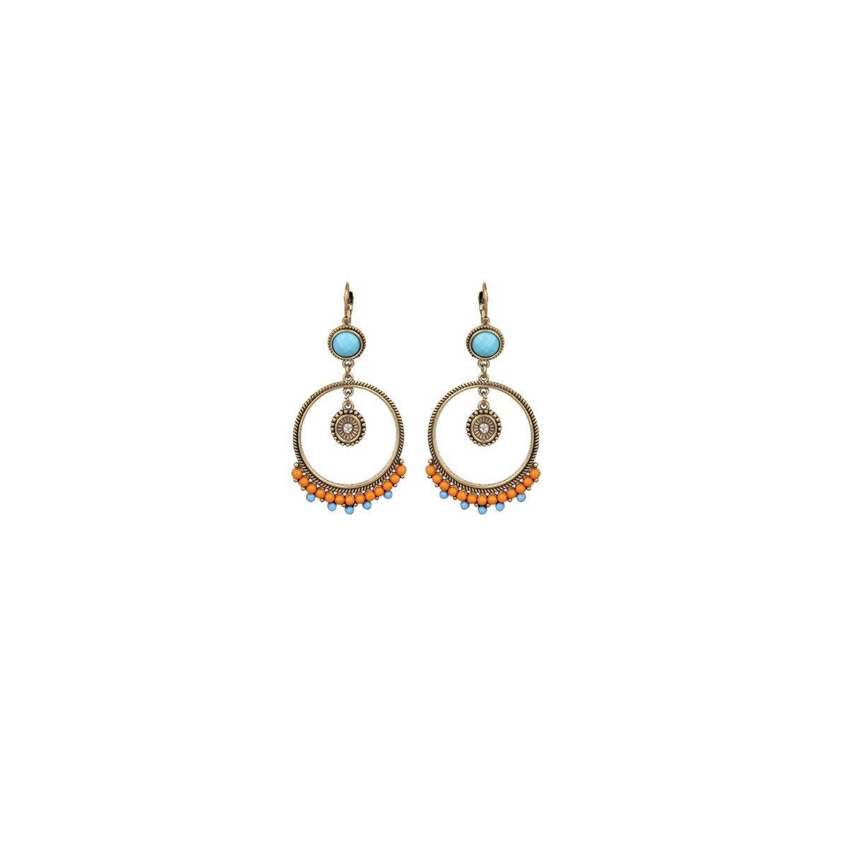 Retro Court Style Geometric Leaf Earrings Elegant Vintage Jewelry for Women Gift - 1