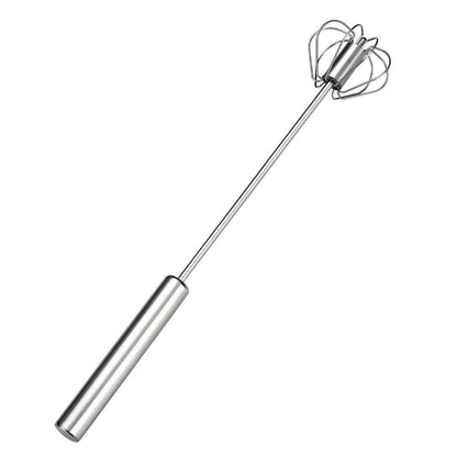 Stainless Steel Semi-Automatic Egg Beater Hand Pressed Kitchen Baking Tool - 12 Inch