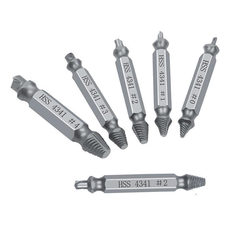 Set of HSS (High Speed Steel) drill bits with different sizes on a white background