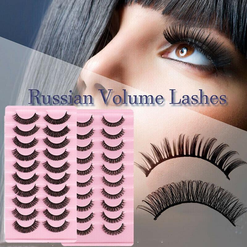 10 Pairs Russian D-Curl Mink False Eyelashes - Full & Curled - DH06-04
