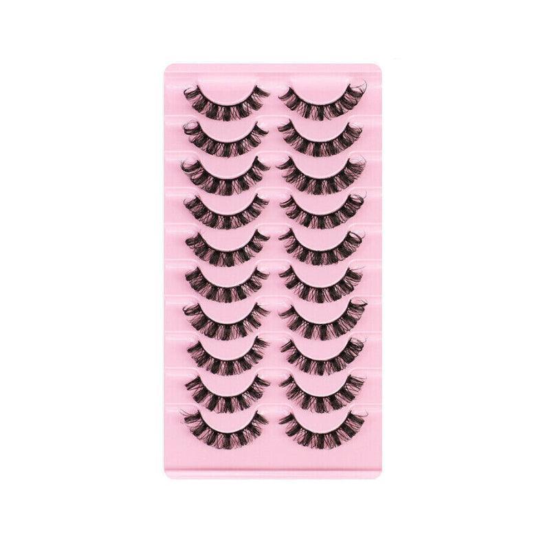 10 Pairs Russian D-Curl Mink False Eyelashes - Full & Curled - DH06-04