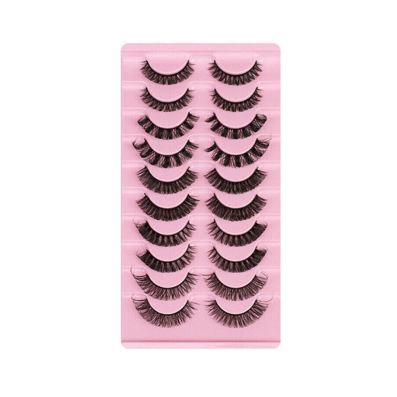 10 Pairs Russian D-Curl Mink False Eyelashes - Full & Curled - DH06-04