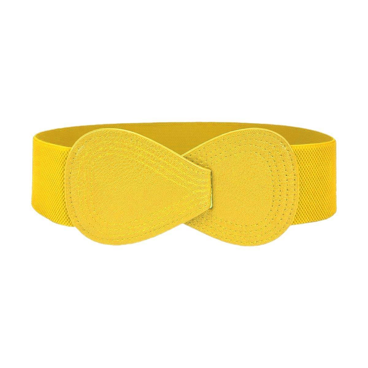 Fashion Belt Red Elastic Waist Cover Wide Belt Women Black Elastic Bow Decoration - Blue