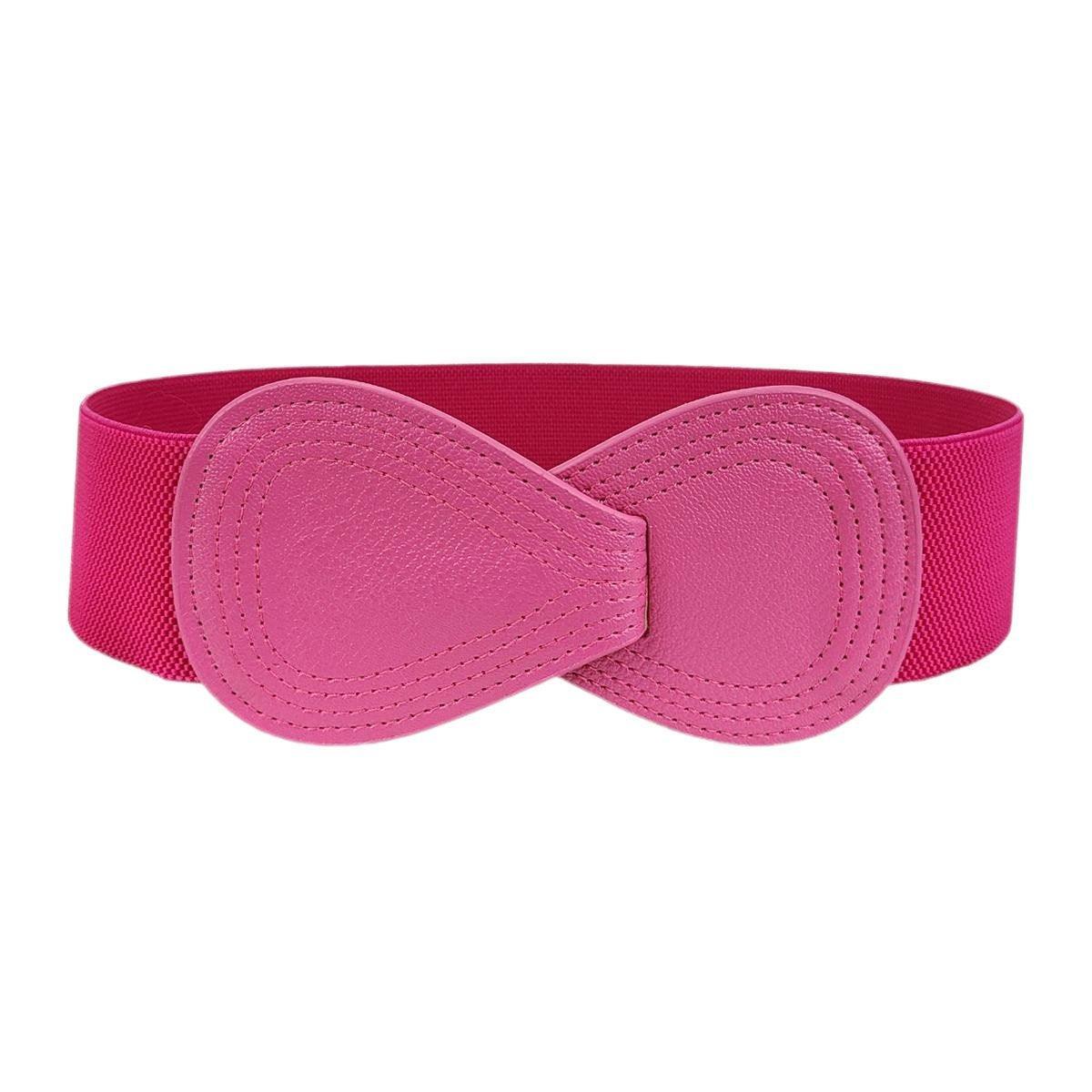 Fashion Belt Red Elastic Waist Cover Wide Belt Women Black Elastic Bow Decoration - Green