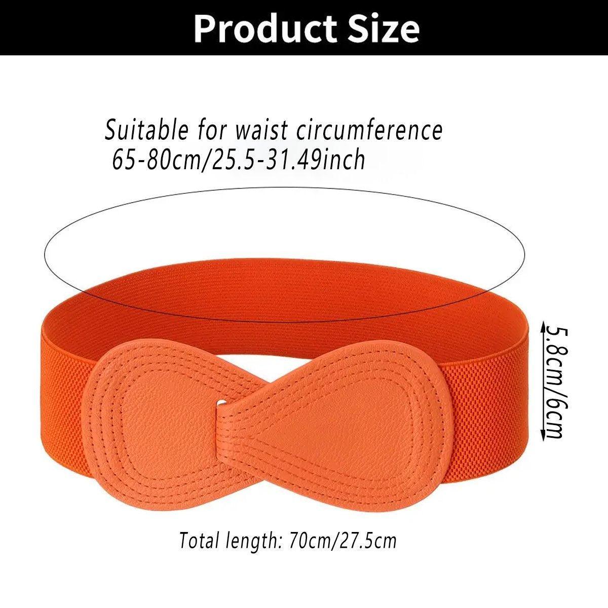 Fashion Belt Red Elastic Waist Cover Wide Belt Women Black Elastic Bow Decoration - Grey