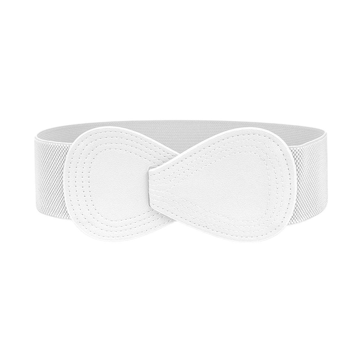 Fashion Belt Red Elastic Waist Cover Wide Belt Women Black Elastic Bow Decoration - Grey