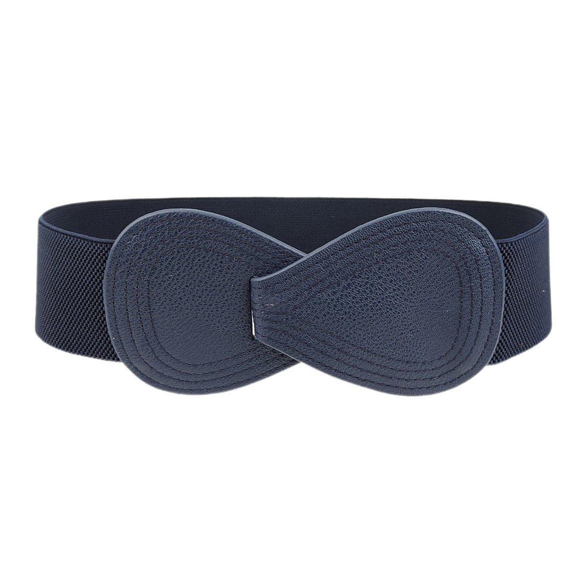 Fashion Belt Red Elastic Waist Cover Wide Belt Women Black Elastic Bow Decoration - Grey
