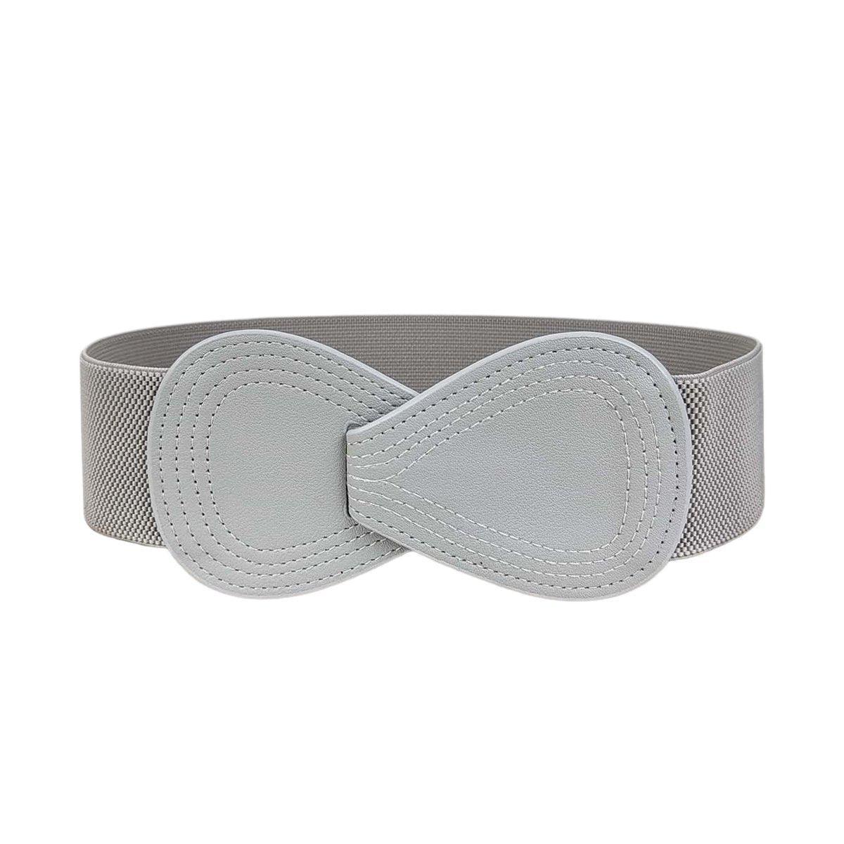 Fashion Belt Red Elastic Waist Cover Wide Belt Women Black Elastic Bow Decoration - Red