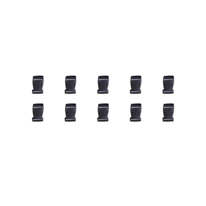 10pcs Black Plastic Buckle Clips for School Bag Backpack Strap Multifunctional - 25mm