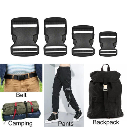 10pcs Black Plastic Buckle Clips for School Bag Backpack Strap Multifunctional - 38mm