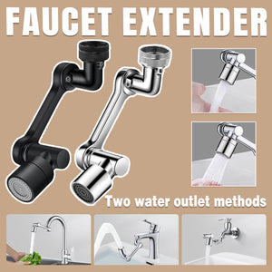 Multifunction Mechanical Arm Faucet Extender Rotatable Sink Tap Adapter Joint - Black