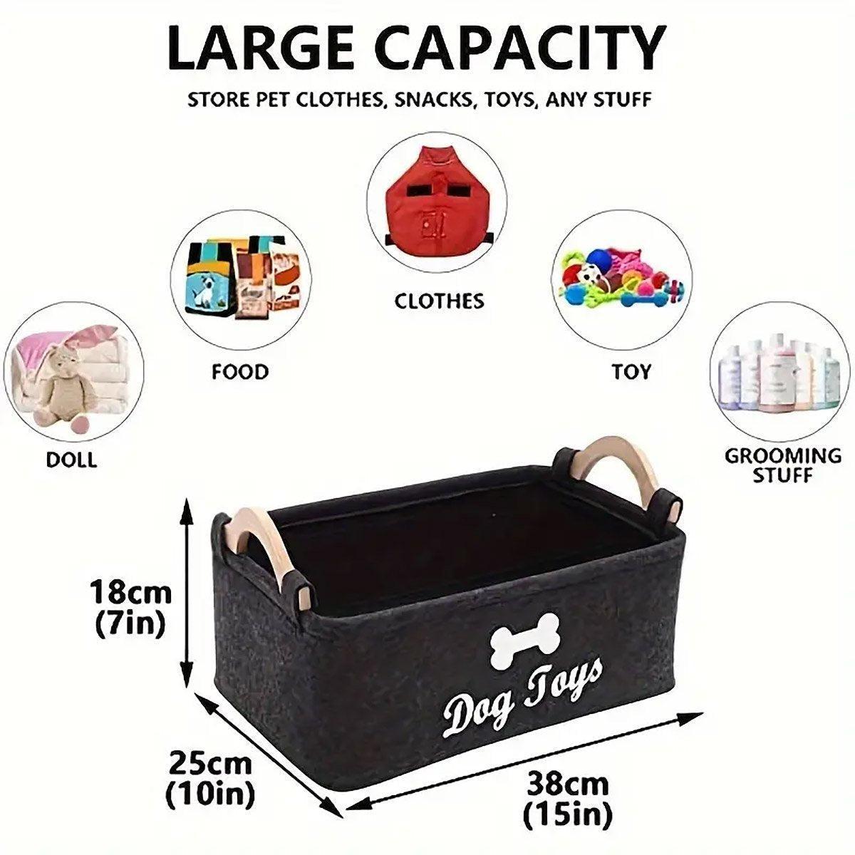 Large Felt Storage Basket for Dog Toys Dirty Clothes Sundries Home Organizer