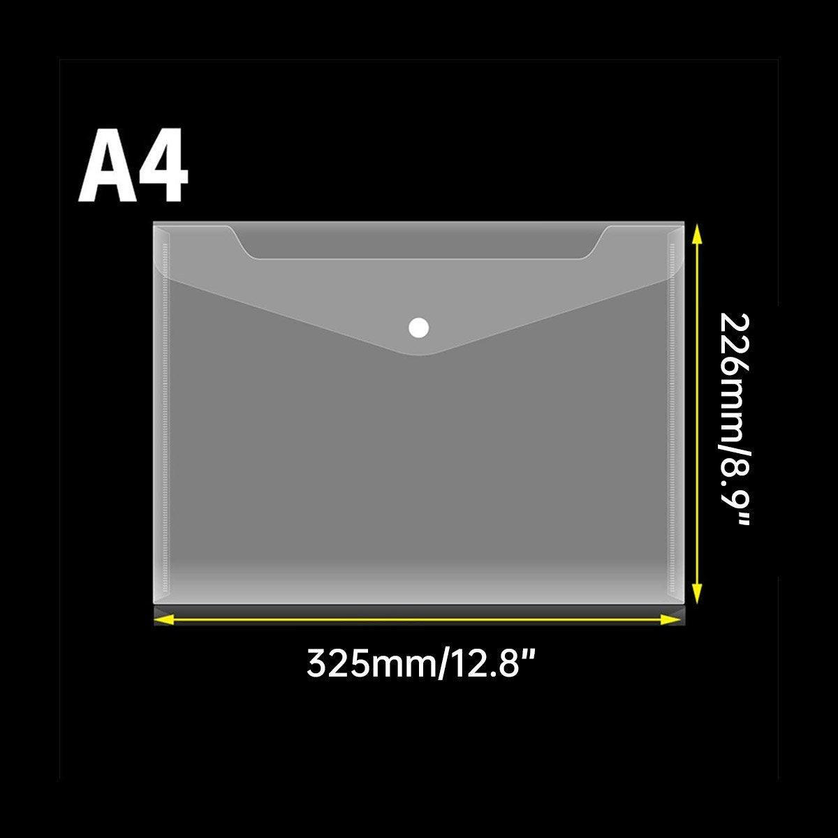 A4 size envelope with dimensions labeled on a black background