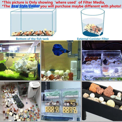 500g Fish Tank Water Filter Media Aquarium Filtration Material Sponge Pad - Maifan Stone