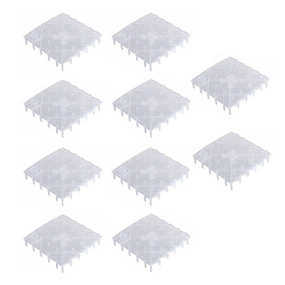 Fish Tank Aquarium Under Gravel Filter System Safe Filtration Plate Board Kit - Clear-10PCS