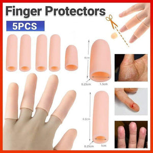 5Pcs Silicone Finger Protector Finger Caps Tube Anti-Slip Finger Cover Au Stock