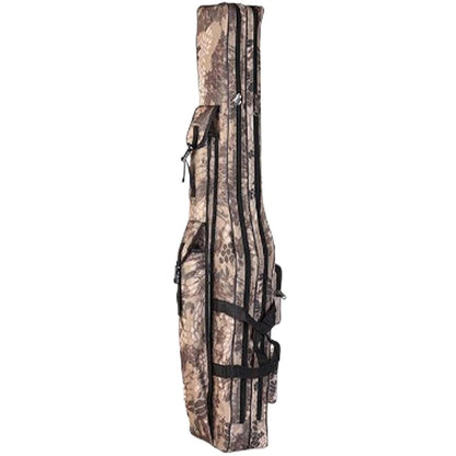 130cm Big Belly Fishing Tackle Bag Rod Storage Carry Case Outdoor Fishing Bag - Deep blue camouflage
