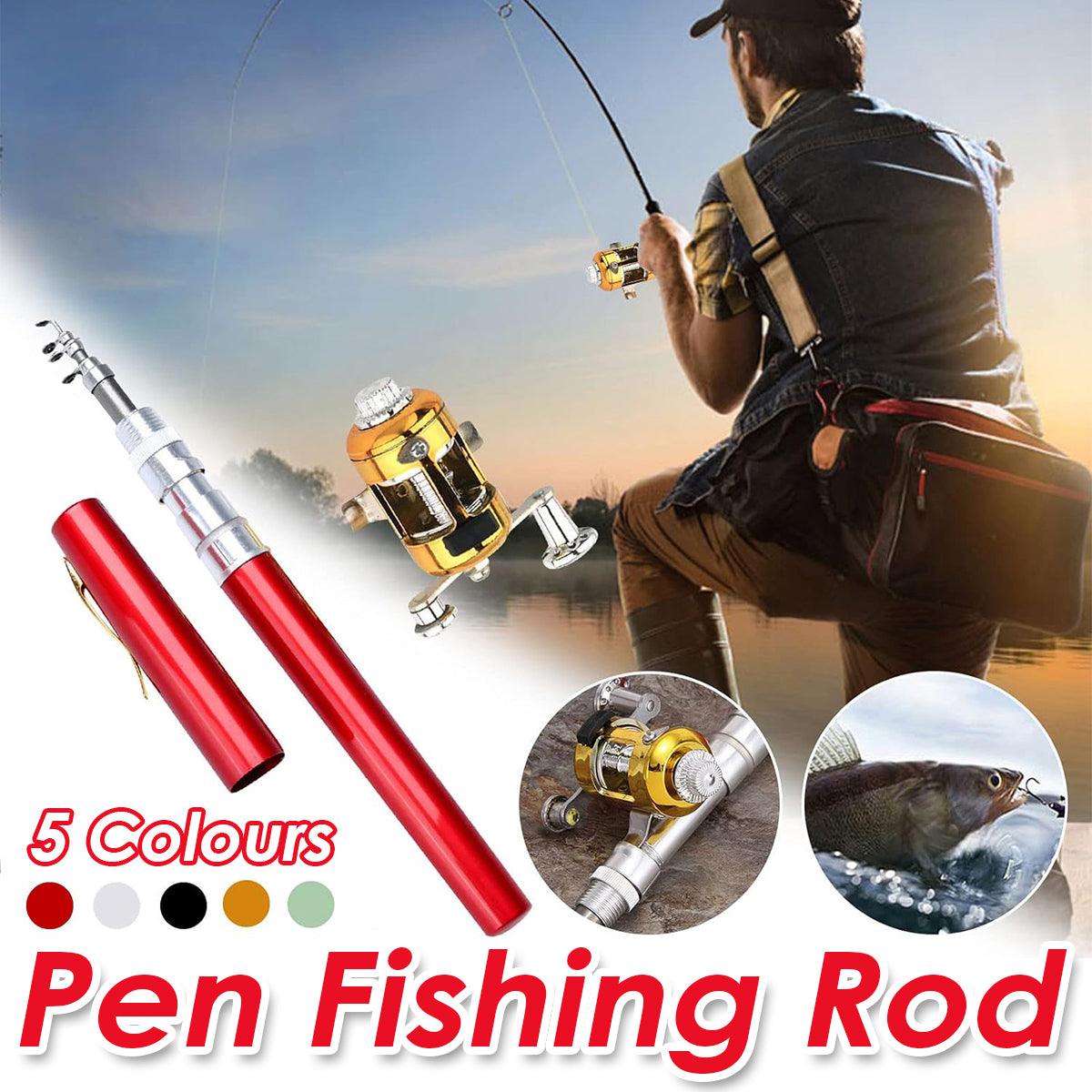 Mini Pen Fishing Rod Pocket Size Portable Telescopic Travel Fishing Pole Tool - Silver - Factory Direct Shop