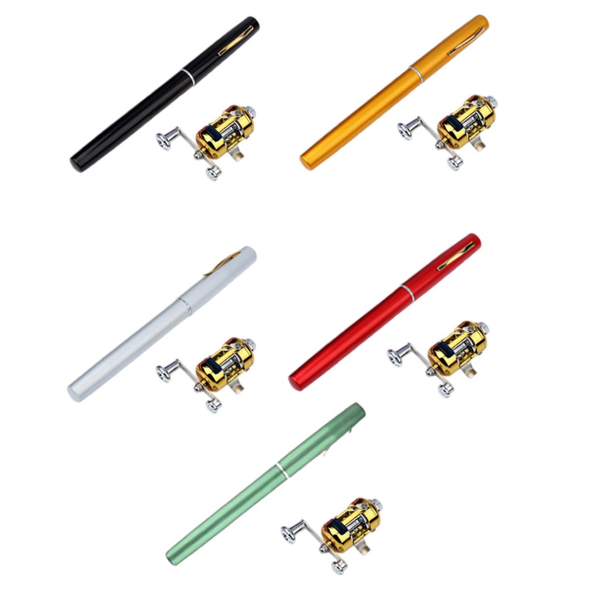 Mini Pen Fishing Rod Pocket Size Portable Telescopic Travel Fishing Pole Tool - Silver - Factory Direct Shop
