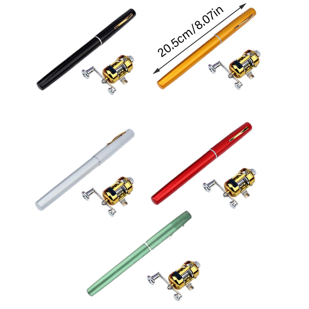 Mini Pen Fishing Rod Pocket Size Portable Telescopic Travel Fishing Pole Tool - Silver - Factory Direct Shop