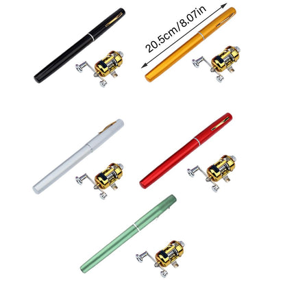 Mini Pen Fishing Rod Pocket Size Portable Telescopic Travel Fishing Pole Tool - Silver - Factory Direct Shop