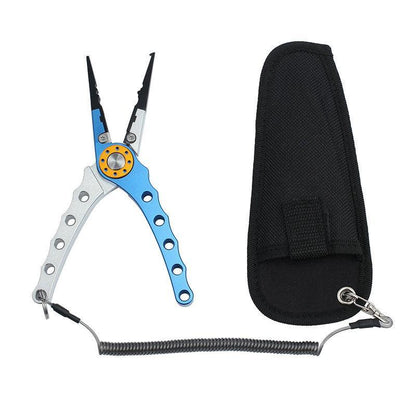 Aluminium Fishing Pliers Hook Removal Line Cutting Mono Braid Fish Grip Au Stock - Blue+Red