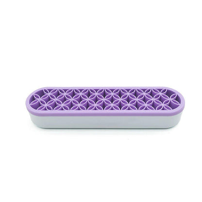 Silicone Makeup Organizer Cosmetic Storage Box Lipstick Brush Holder Desktop Box - Blue