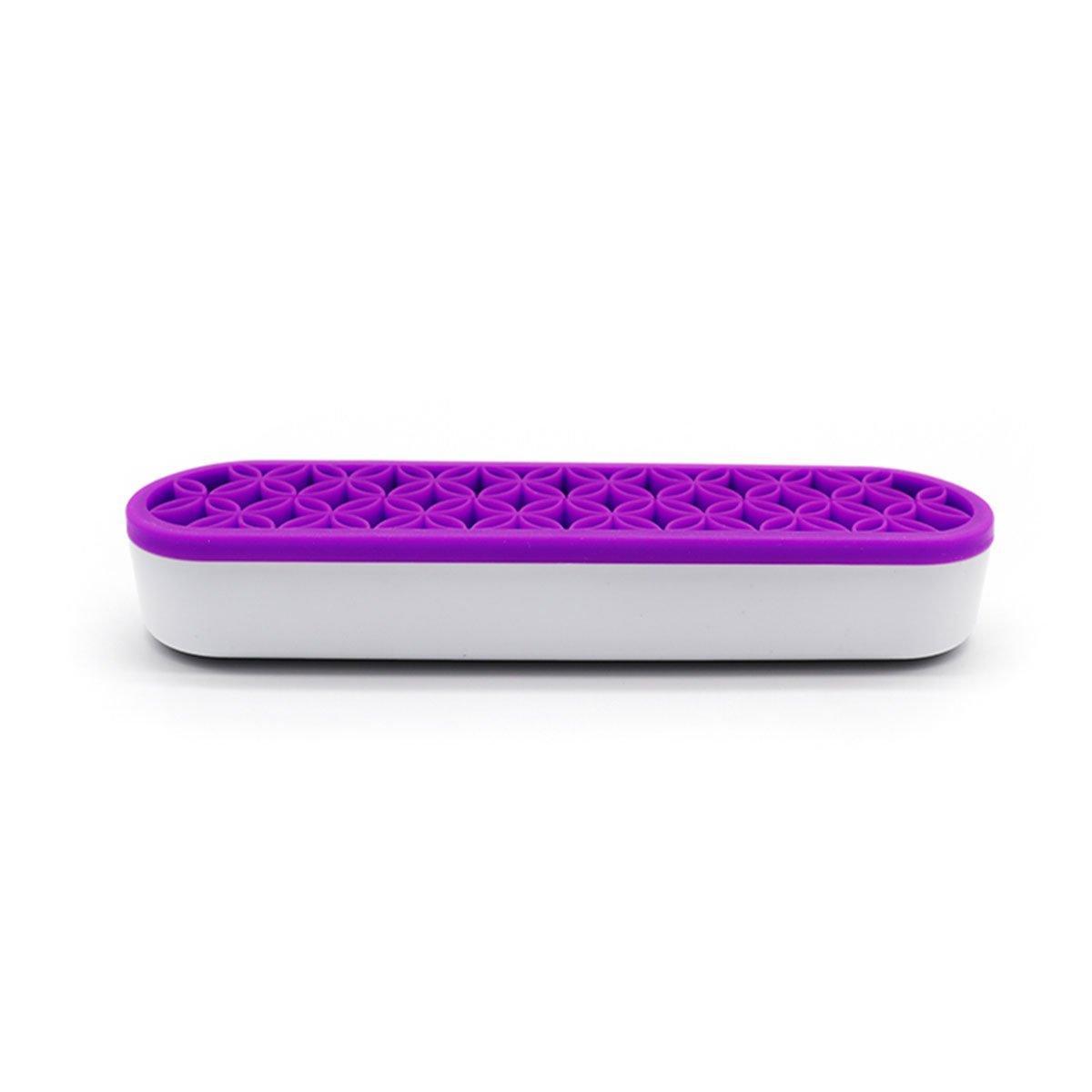 Silicone Makeup Organizer Cosmetic Storage Box Lipstick Brush Holder Desktop Box - Blue