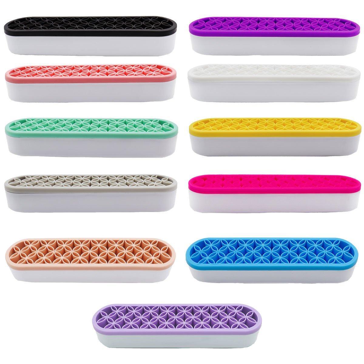 Silicone Makeup Organizer Cosmetic Storage Box Lipstick Brush Holder Desktop Box - Flesh Pink