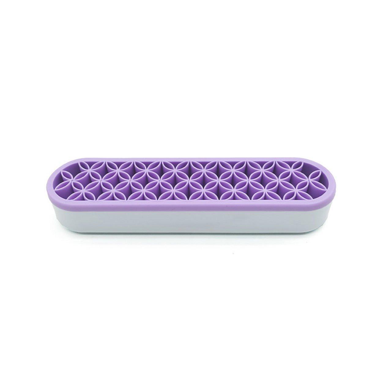 Silicone Makeup Organizer Cosmetic Storage Box Lipstick Brush Holder Desktop Box - Flesh Pink
