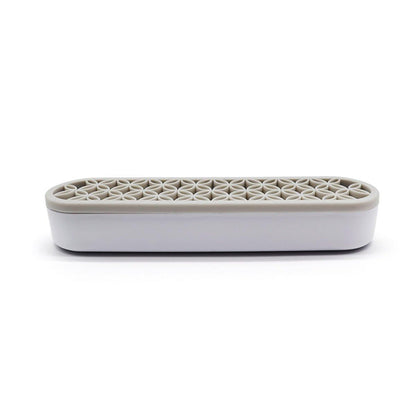 Silicone Makeup Organizer Cosmetic Storage Box Lipstick Brush Holder Desktop Box - Flesh Pink