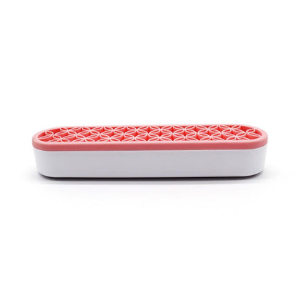 Silicone Makeup Organizer Cosmetic Storage Box Lipstick Brush Holder Desktop Box - Flesh Pink