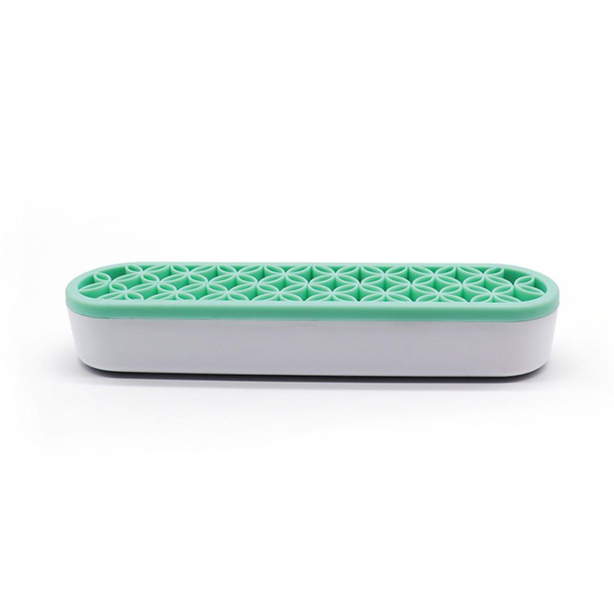 Silicone Makeup Organizer Cosmetic Storage Box Lipstick Brush Holder Desktop Box - Flesh Pink