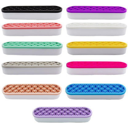 Silicone Makeup Organizer Cosmetic Storage Box Lipstick Brush Holder Desktop Box - Light Grey