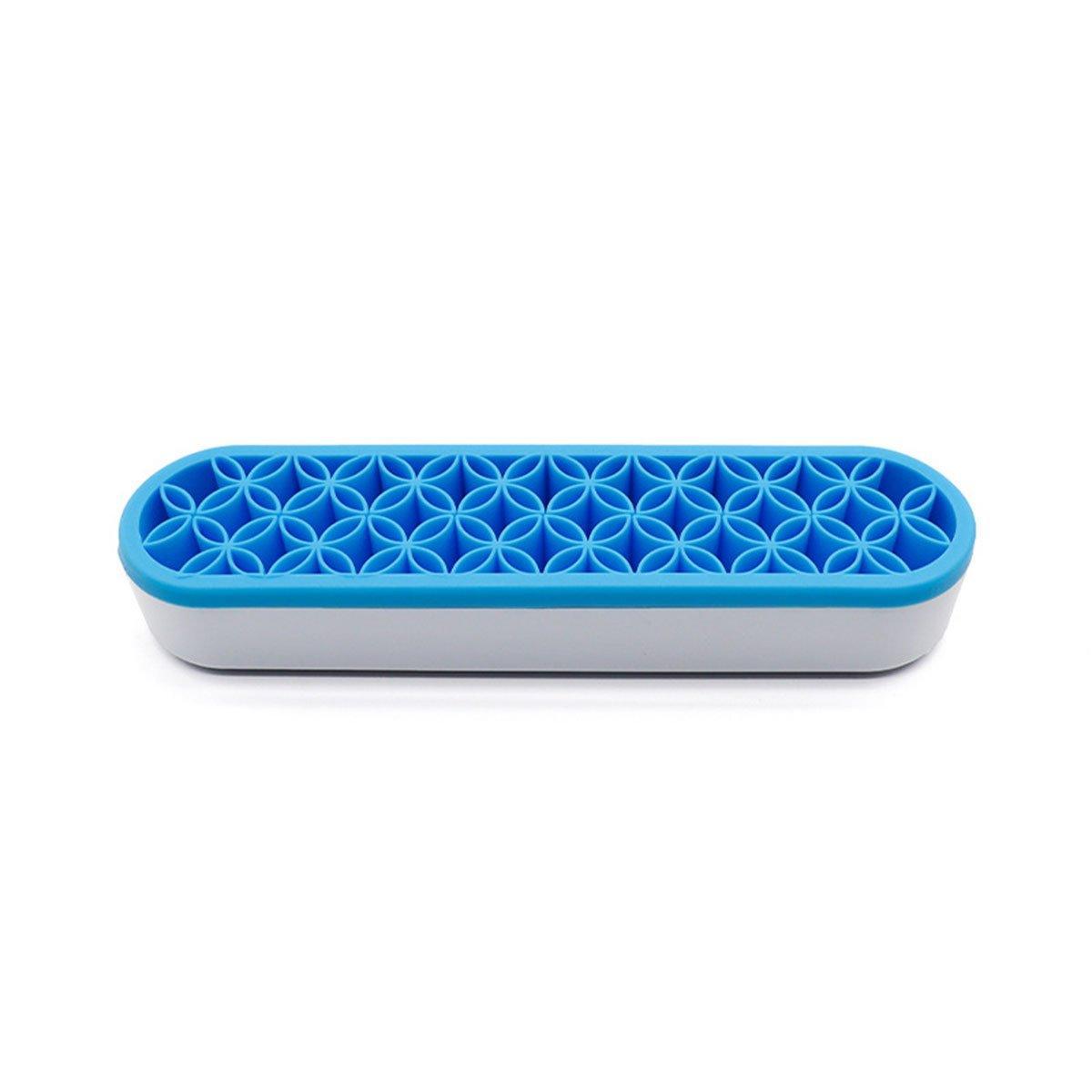 Silicone Makeup Organizer Cosmetic Storage Box Lipstick Brush Holder Desktop Box - Pink