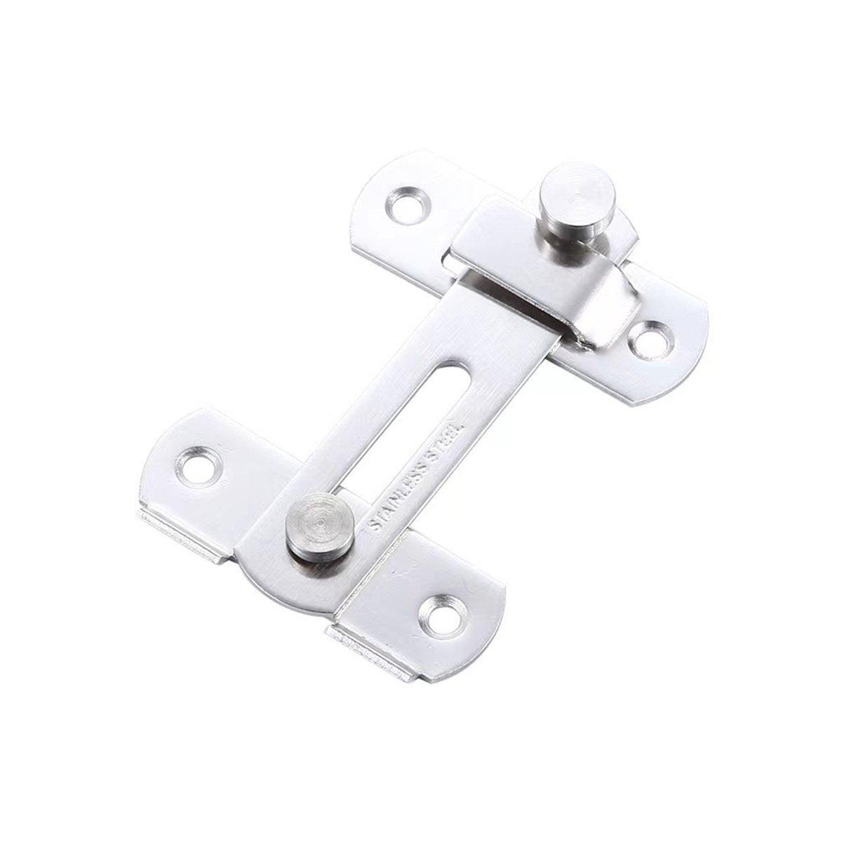 2 Sets 90 Degree Sliding Door Latch Lock Catch Kit for Home Use - Flat-Black-L