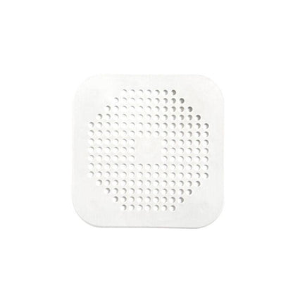 2X Square Drain Cover For Shower Drain Hair Catcher Flat Silicone Plug For Bath - White