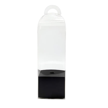 10pcs Bouquet Packaging Transparent PVC Flower Box Portable Floral Gift Boxes - Black