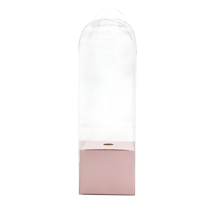 10pcs Bouquet Packaging Transparent PVC Flower Box Portable Floral Gift Boxes - Black