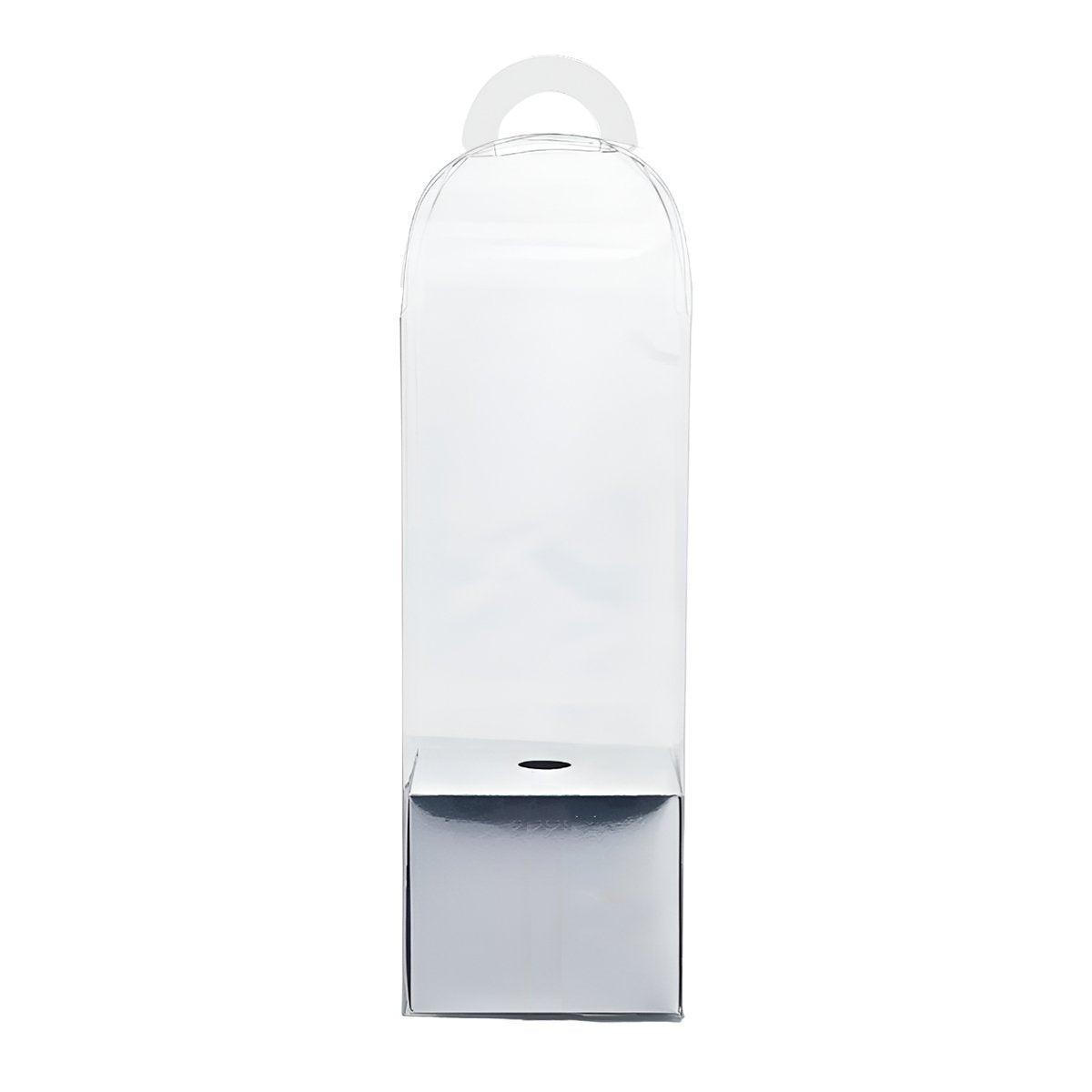 10pcs Bouquet Packaging Transparent PVC Flower Box Portable Floral Gift Boxes - White