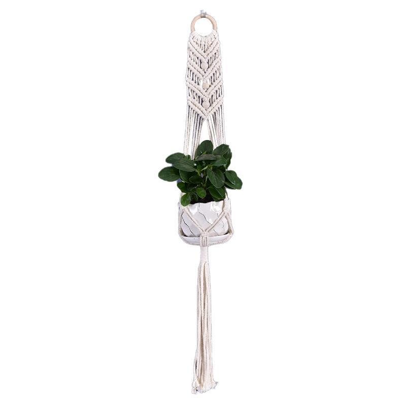 Macrame Plant Flower Pot Holder Hanger Hanging Planter Basket Hemp Rope Braided - #11