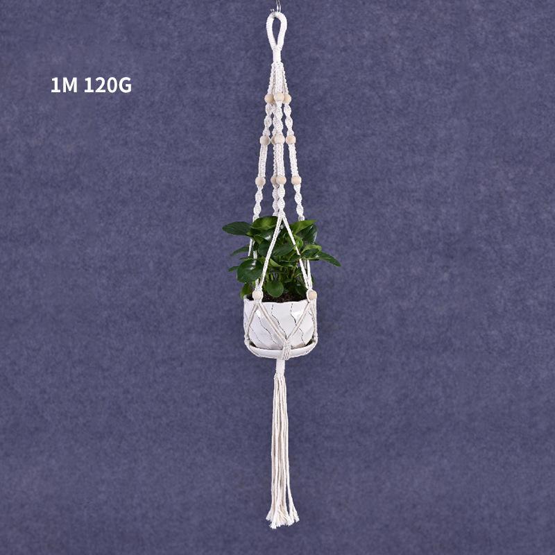 Macrame Plant Flower Pot Holder Hanger Hanging Planter Basket Hemp Rope Braided - #17