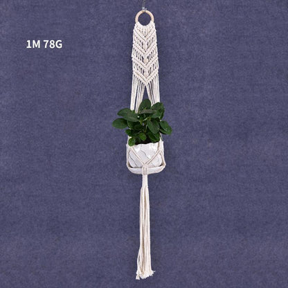 Macrame Plant Flower Pot Holder Hanger Hanging Planter Basket Hemp Rope Braided - #17