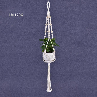 Macrame Plant Flower Pot Holder Hanger Hanging Planter Basket Hemp Rope Braided - #05
